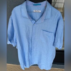 Tommy Bahama Blue Button Down Pocket Short Sleeve Casual Shirt Men’s Size XL